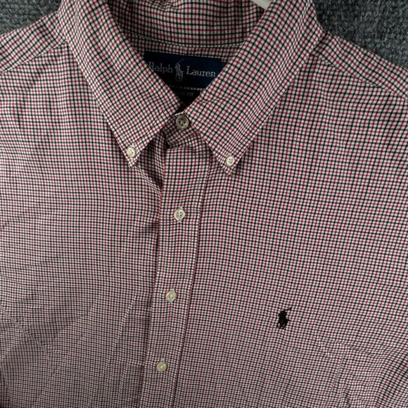Ralph Lauren Other - Ralph Lauren Long Sleeve Button Up Shirt Red Black Check Classic 17.5 34/35 Men